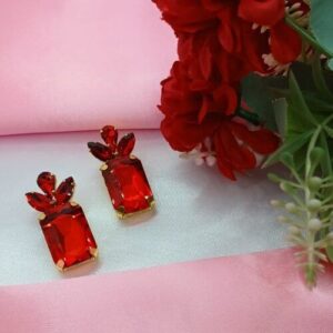 Glass stone earrings