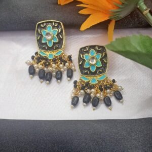 black meenakari studs
