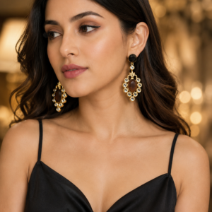 Black And Brown Natural Stone Earring