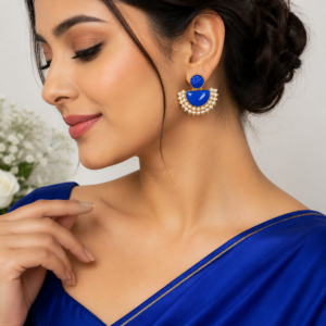 Golden And Bead Earring