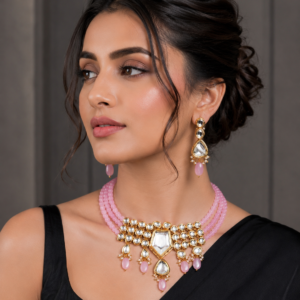 Blush Pink Kundan Po...